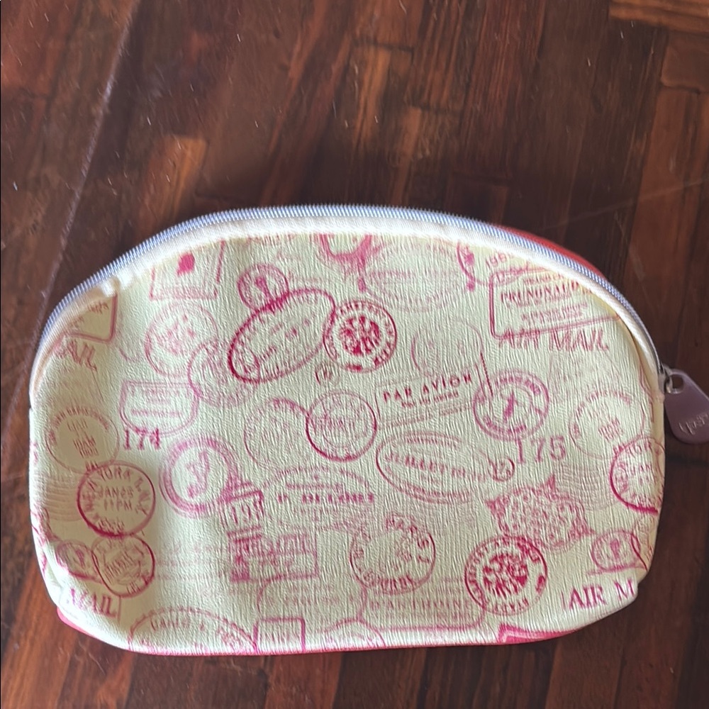 Pink and Cream Travel Pouch